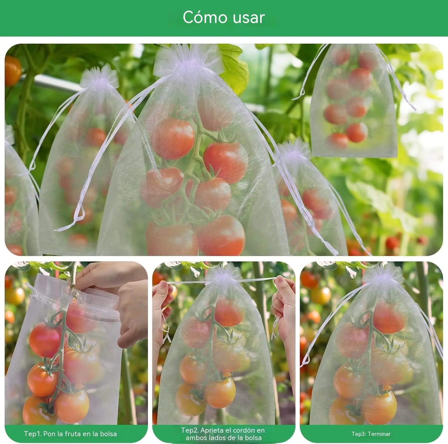 【50 sztuk (24*38 cm)】Moskitiera na muszki owocówki, siatka ochronna na drzewa do ogrodu dla ptaków, siatki ogrodowe do ochrony kwiatów, roślin, owoców i warzyw