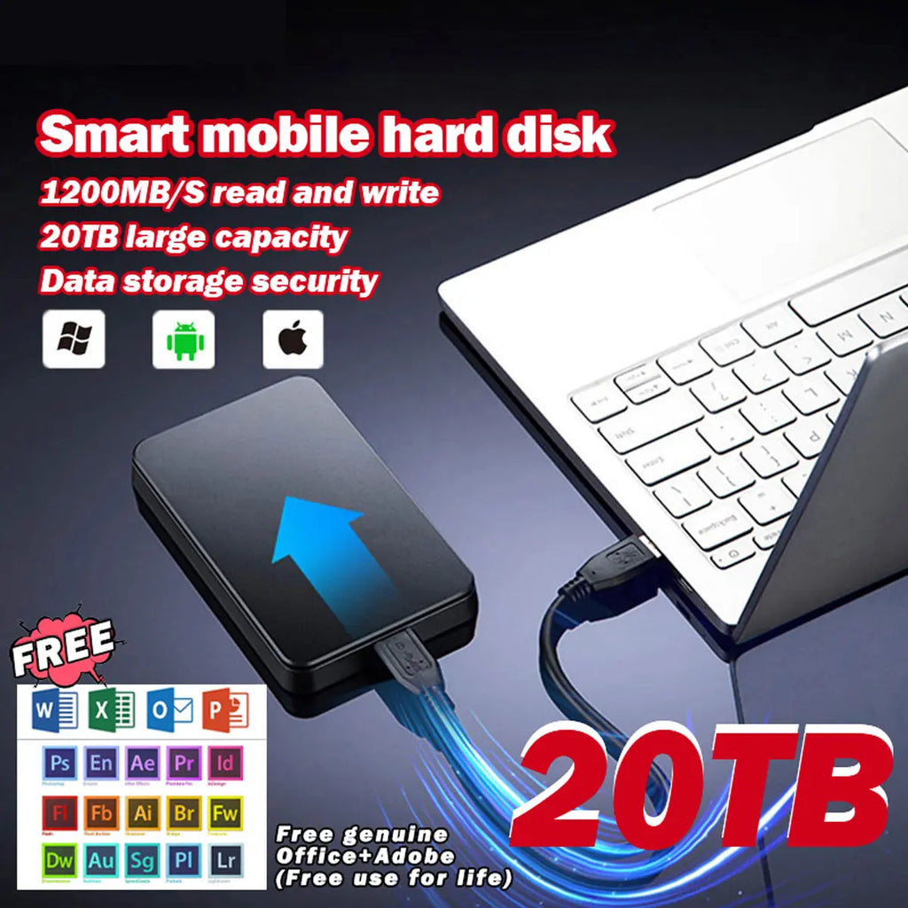 【Ostatni dzień promocji, 50% zniżki】Dysk twardy o dużej pojemności 20TB + bezpłatny oryginalny pakiet Office + Adobe