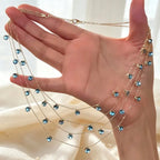 50% zniżki! Wielowarstwowy, błyszczący naszyjnik damski z zawieszkami