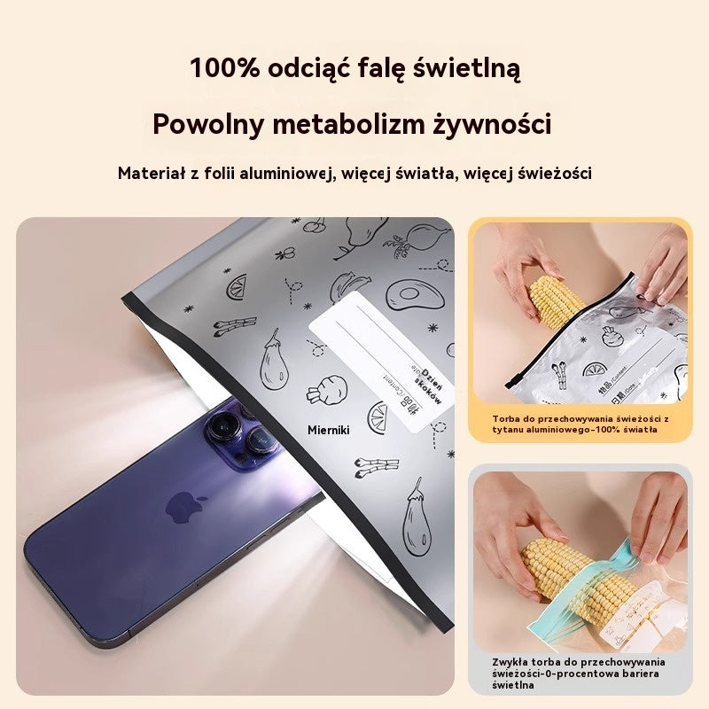 [60 torebek] Aluminiowa torba spożywcza z zamknięciem strunowym