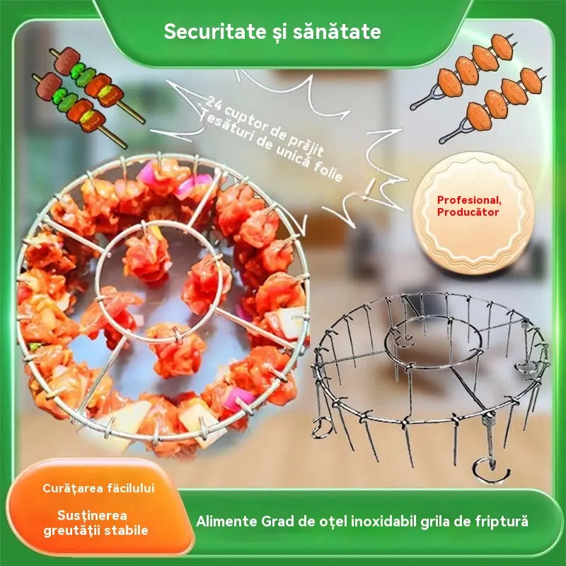 Grill ze stali nierdzewnej 304 z 24 szpikulcami do piekarnika z gorącym powietrzem