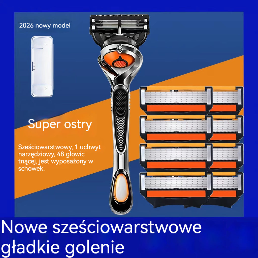 Zestaw wymiennych maszynek do golenia dla mężczyzn + podstawa - wyjątkowo ostre ostrza ze stali nierdzewnej zapewniające gładkie golenie