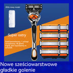 Zestaw wymiennych maszynek do golenia dla mężczyzn + podstawa - wyjątkowo ostre ostrza ze stali nierdzewnej zapewniające gładkie golenie