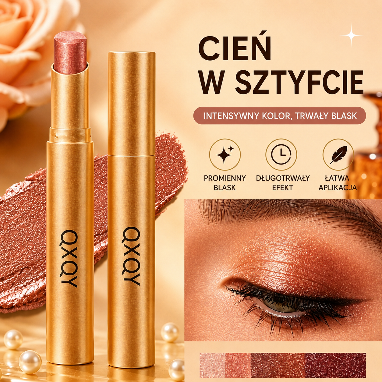 【Kup 1, a drugi dostaniesz gratis】 3 w 1 sztyft do cieni do powiek – natychmiastowy blask, efekt liftingu i długotrwały efekt