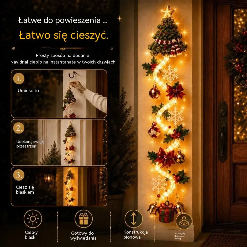 🎄🎃Ostatni dzień! 🎅Ciesz się 49% rabatem na podświetlane świąteczne dekoracje drzwi!