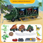 🦖🚛 Interaktywna ciężarówka do transportu dinozaurów: ze światłami, dźwiękami i ruchomymi figurkami – wybierz się na pełną wrażeń prehistoryczną przygodę!