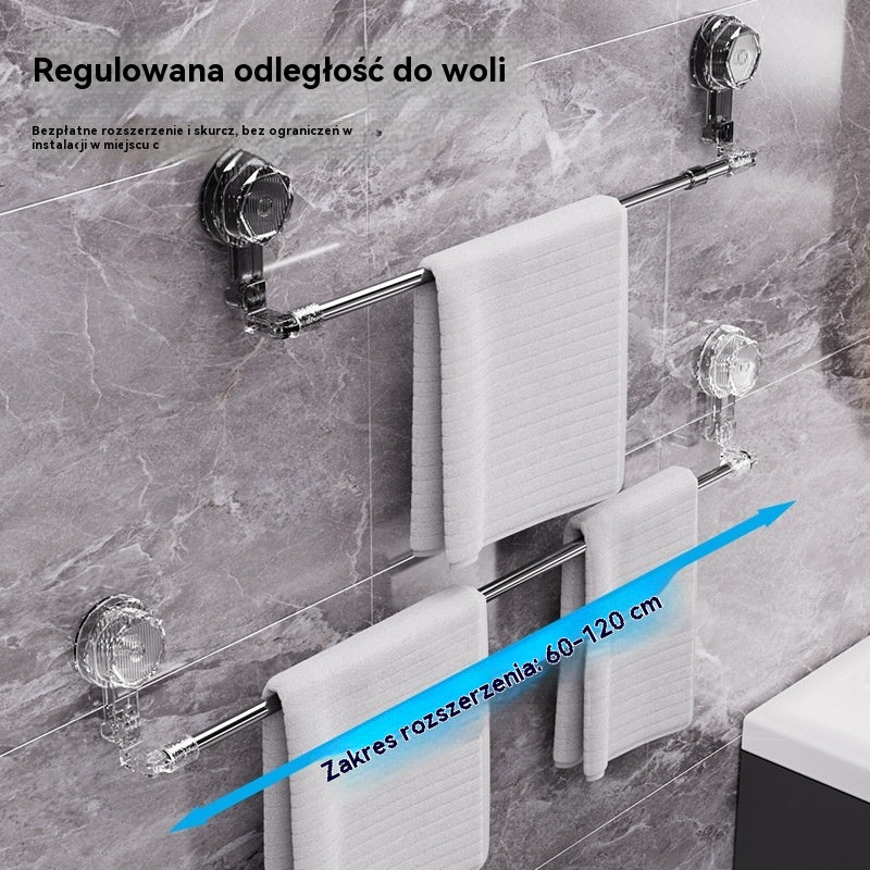 🚿✨【Kup jeden, a drugi otrzymasz gratis】Obrotowy wieszak na ręczniki z przyssawką, bez potrzeby wiercenia.