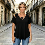 T-shirt z dekoltem V ze 100% bawełny – modny i przewiewny