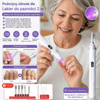 Elektryczny pilnik do paznokci 2 w 1 z lampą LED (lampa do utwardzania + 5 końcówek polerujących)