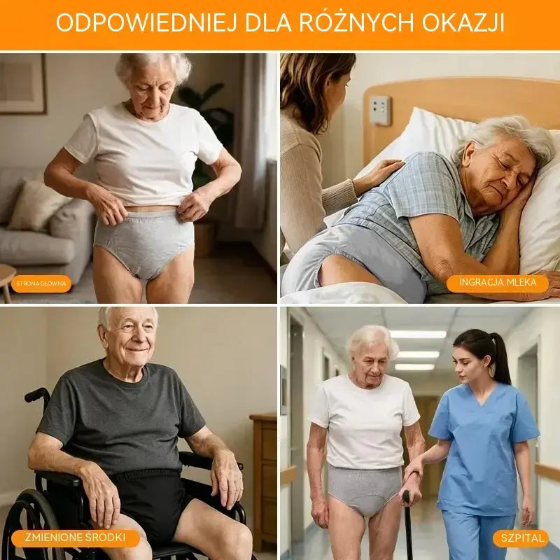 🛡️【Zestaw 3 sztuk】Majtki chłonne na nietrzymanie moczu, duże rozmiary – ochrona przed przeciekaniem z pogrubioną strefą chłonną