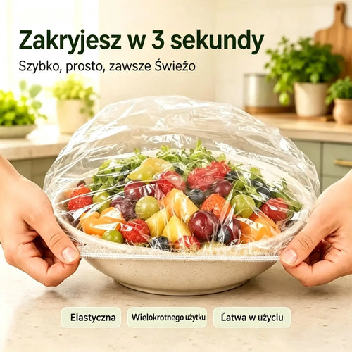 (300 sztuk) Tylko 109 złotych 🍽️ Bardzo duża, gruba, antybakteryjna plastikowa osłona spożywcza