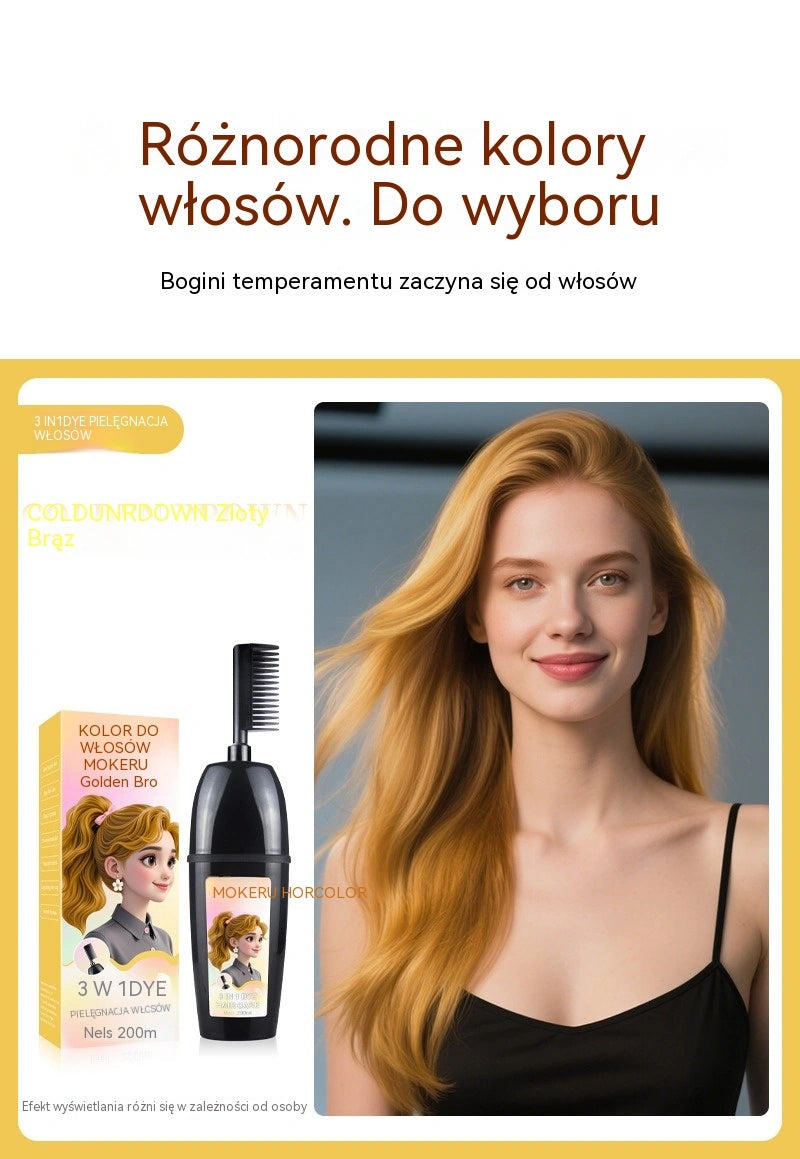 Płatność przy odbiorze🦄 Grzebień do farbowania włosów 3 w 1 – skuteczne pokrycie siwych włosów
