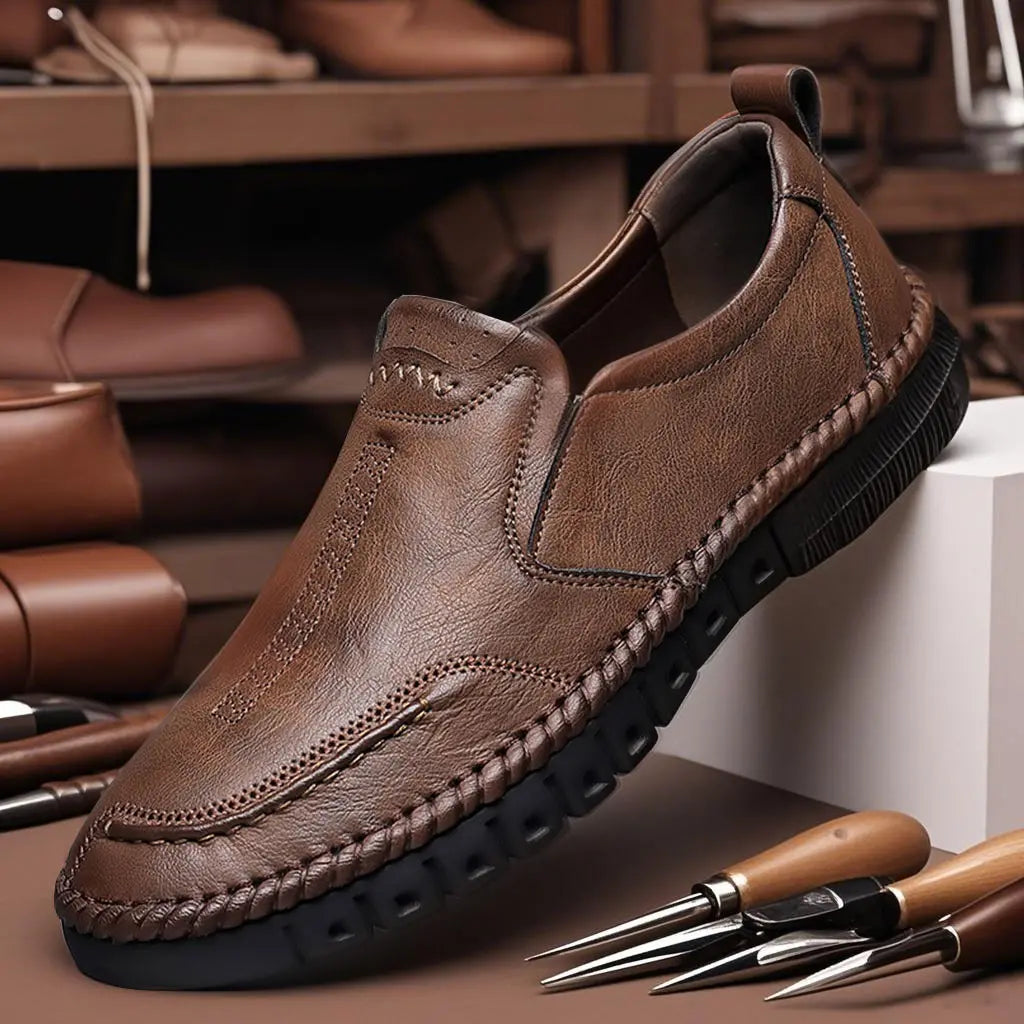 【39-44】Lekkie Męskie Półbuty Skórzane Antypoślizgowe Wygodne Buty Codzienne