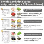 [60 torebek] Aluminiowa torba spożywcza z zamknięciem strunowym