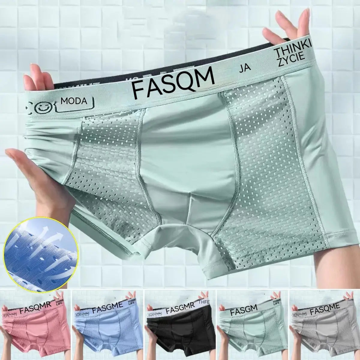 【Kup 3, otrzymaj 3 gratis】【L-4XL】Męskie bokserki z oddychającej siateczki