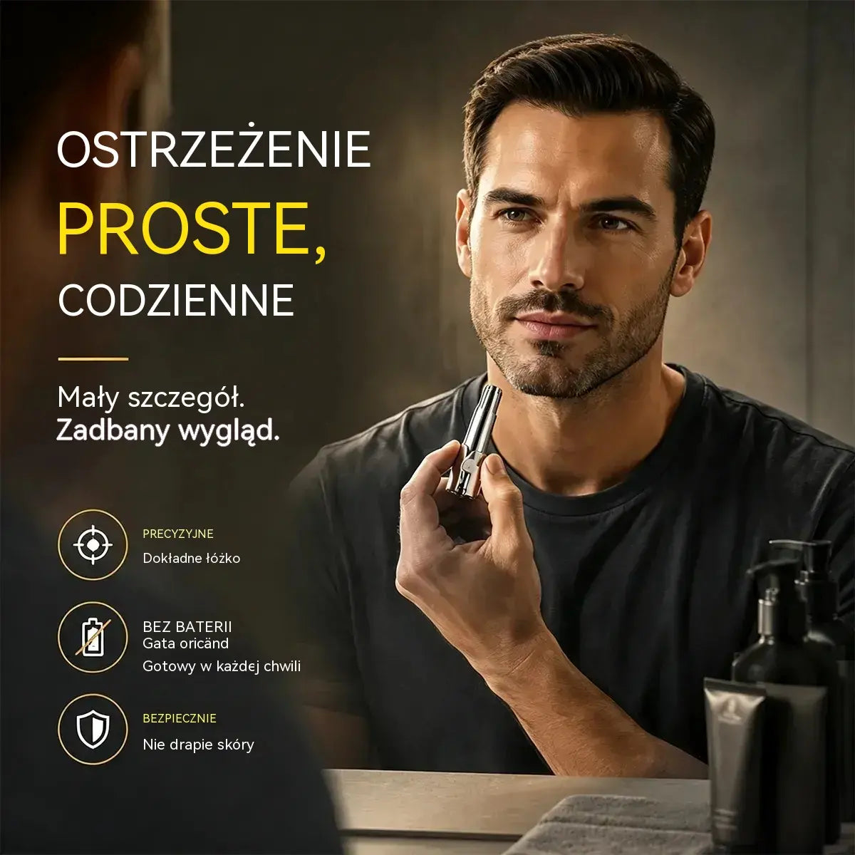 【2 sztuki】Ręczny mechaniczny trymer do włosów w nosie w stylu vintage.