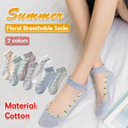 【Oferta ograniczona czasowo】 letnich oddychających skarpet w kwiaty Materiał: bawełna