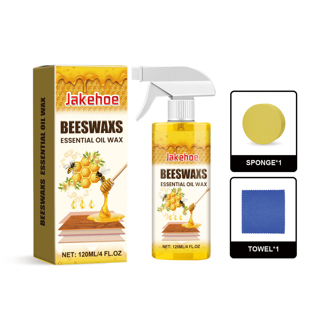 Spray do polerowania drewna z woskiem pszczelim 120 ml (zawiera gąbkę i ręcznik) do pielęgnacji mebli, zapobiegania pęknięciom i ochrony farby.