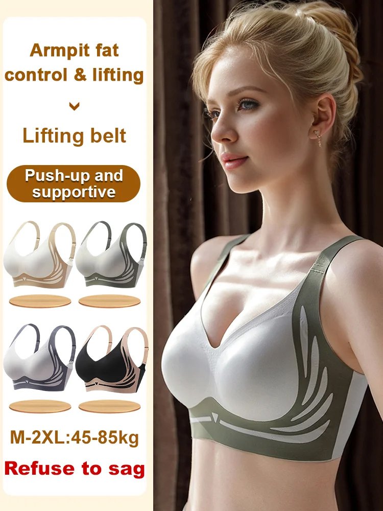 【Kup 2, a 2 dostaniesz gratis】【Opakowanie 4 sztuk】Biustonosz damski jednoczęściowy bez fiszbin ❤️【40-85 KG】