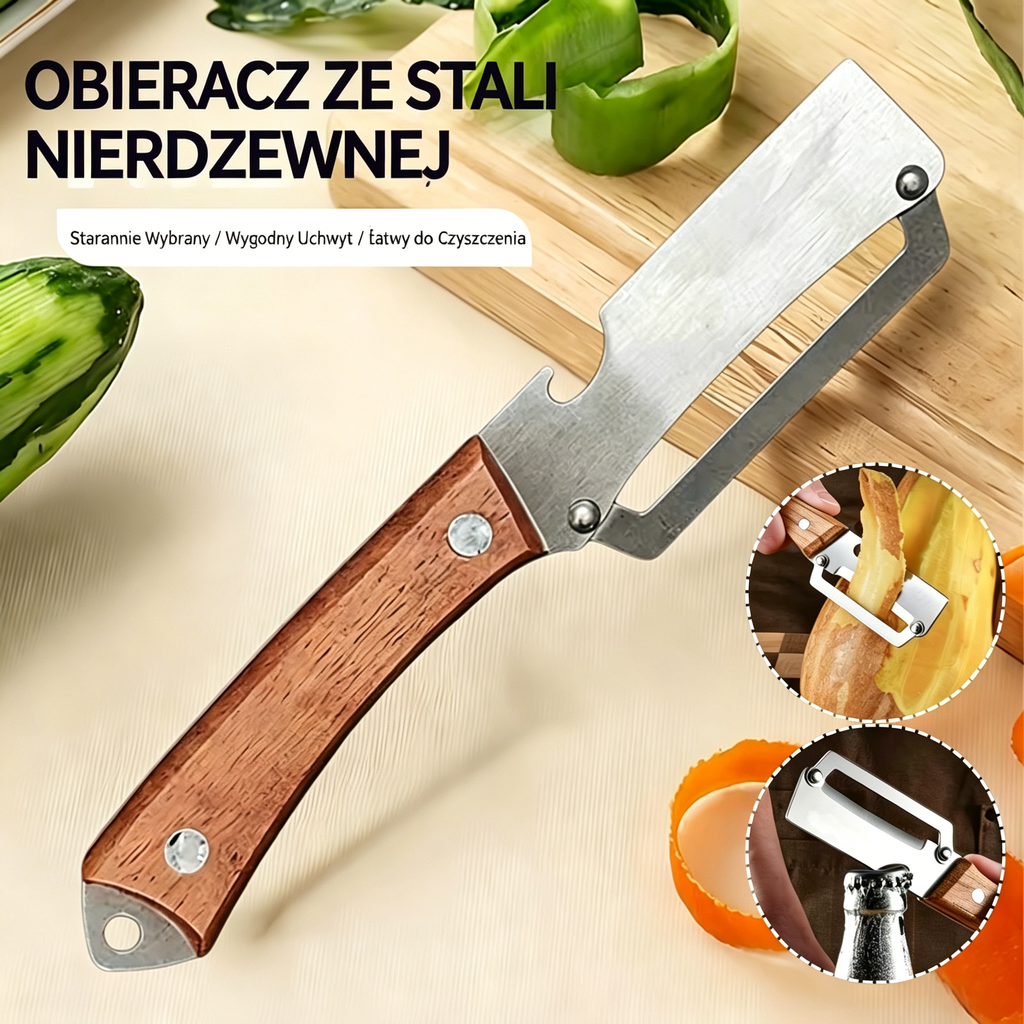 🔥【Kup 1, otrzymasz 1 gratis】 Wielofunkcyjny obierak, działa również jako otwieracz do butelek