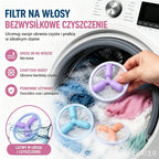 6 sztuk✨ Pływający filtr do pralki – zatrzymuje kłaczki, włosy i sierść zwierząt podczas każdego prania