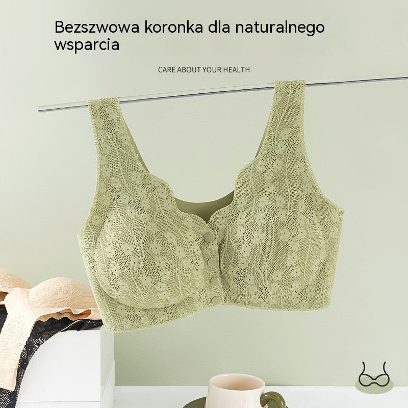 【3sztuk】Damski, bezprzewodowy, koronkowy biustonosz zapinany z przodu【40-100KG】