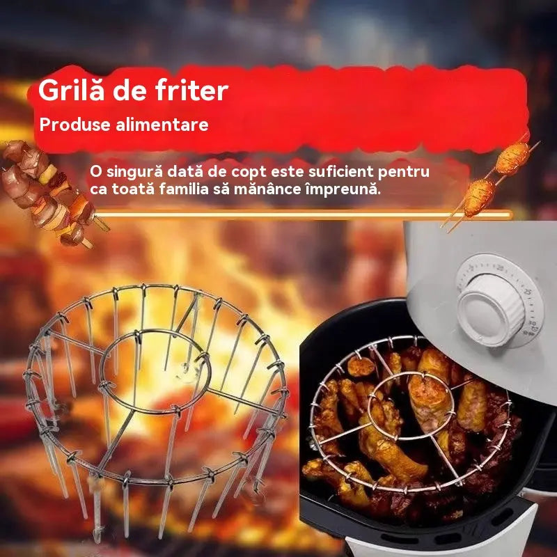 Grill ze stali nierdzewnej 304 z 24 szpikulcami do piekarnika z gorącym powietrzem