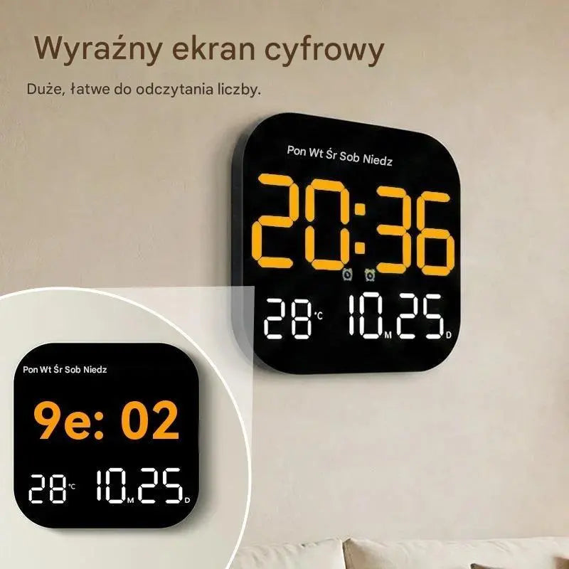 🕰️ Cyfrowy zegar do domu i biura o podwójnym zastosowaniu: Delikatnie Cię obudzi, pożegnaj się z uciążliwymi alarmami!