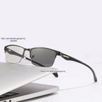 Nowe okulary do czytania półoprawkowe dla osób w średnim i starszym wieku, z funkcją zoom, multifocal, światłoczułe, fotochromowe i blokujące niebieskie światło