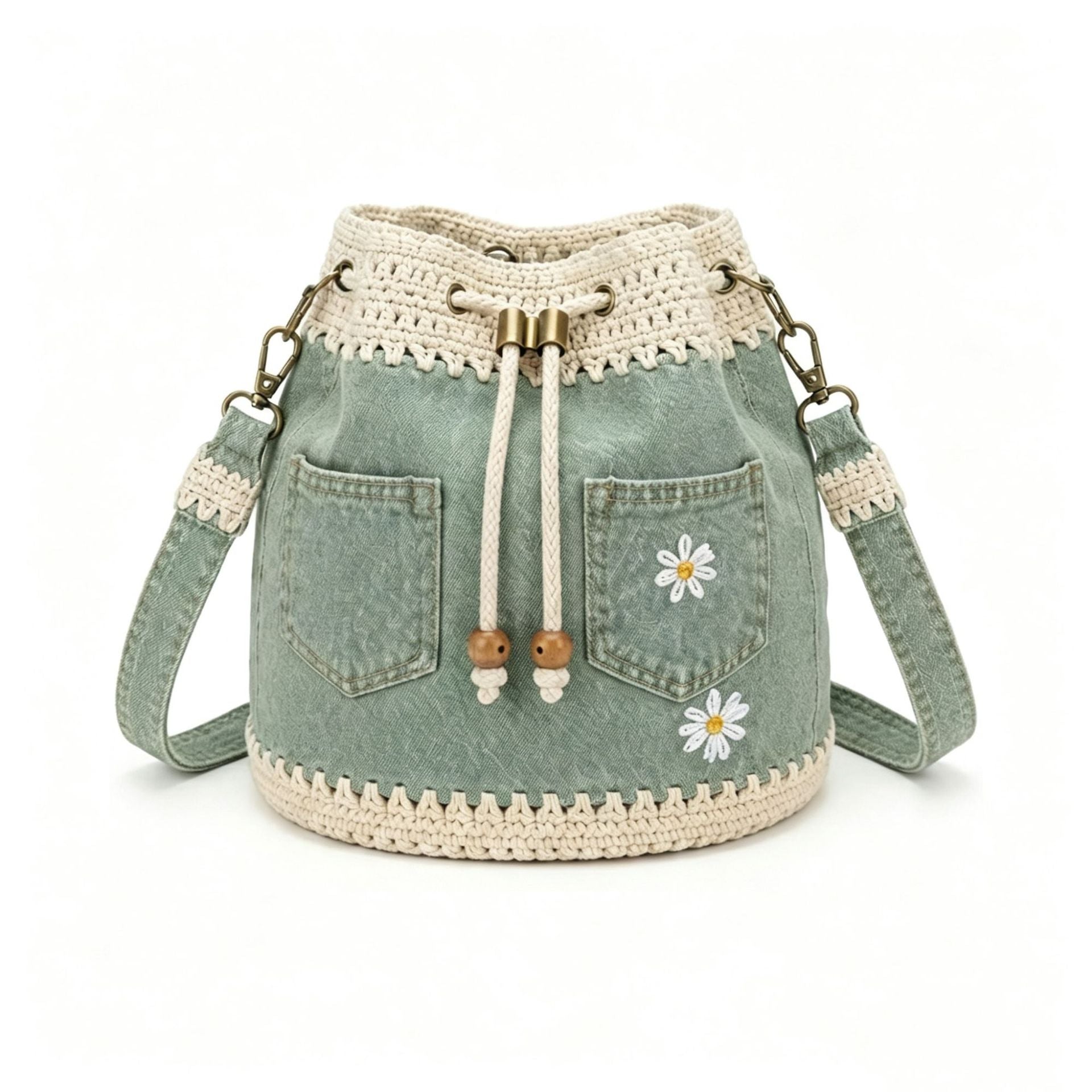 45% OFF!  Tkana torba jeansowa w stylu boho, która dopełni każdą stylizację ✨