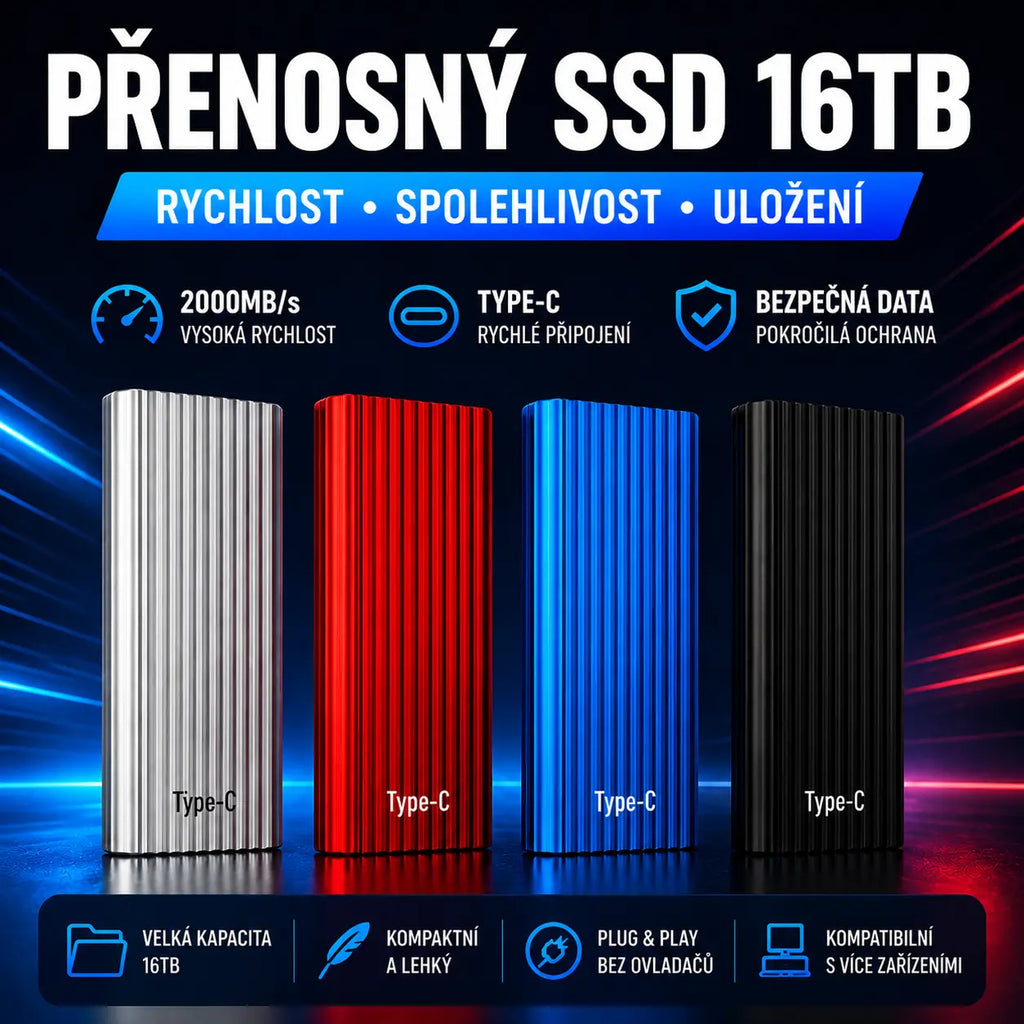 🏆16TB přenosný mini SSD disk typu C s vysokou kapacitou